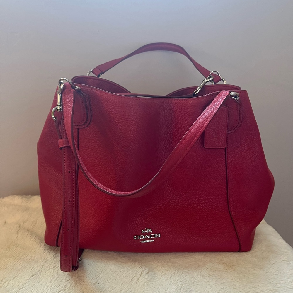 Coach Cherry Red Leather Shoulder Bag